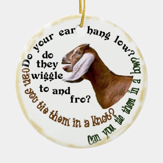 DOE UW EARS MET LAGE GOAT CHRISTMAS ORNAMENT (Voorkant)