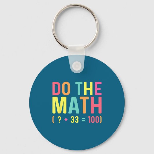 Doe Van Wiskunde 67 100ste Dag School Sleutelhanger (Voorkant)