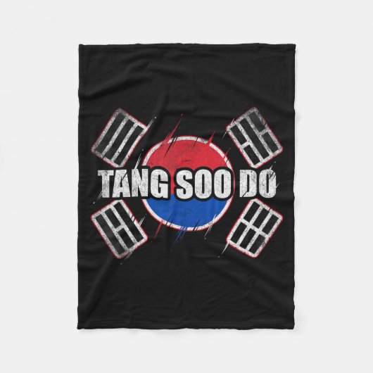 Doe Vechtkunst Silhouette Tang Soo Fleece Deken (Voorkant)