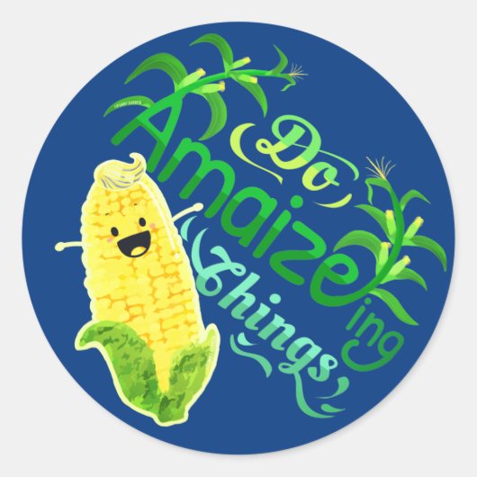 Doe verbluffende dingen - Punny Garden Classic Rou Ronde Sticker (Voorkant)