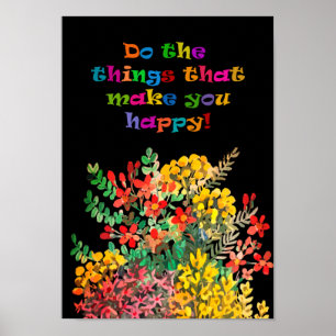 Doe vrolijke dingen wild bloemen poster