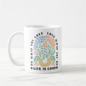 "Doe waar je van houdt" Retro Floral Arch Koffiemok (Links)
