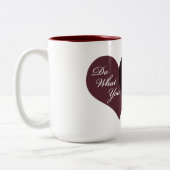 Doe waar je van houdt tweekleurige koffiemok (Links)