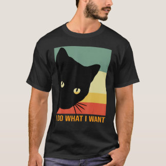 Doe wat ik wil dat Black Cat Red Cup Mijn kat T-shirt