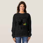 Doe wat ik wil dat Cute Black Cat Cactus Graphic Trui (Voorkant volledig)