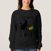 Doe wat ik wil dat Cute Black Cat Cactus Graphic Trui (Voorkant)