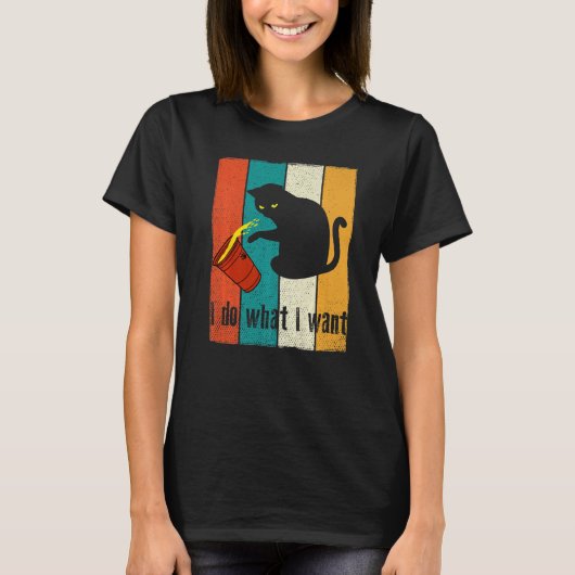 doe wat ik wil dat de zwarte kat van de rode kat t-shirt (Voorkant)