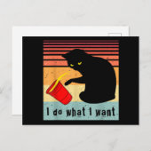 Doe wat ik wil dat het  zwarte kat rode kat grappi feestdagenkaart (Voorkant / Achterkant)