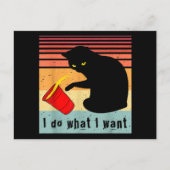 Doe wat ik wil dat het  zwarte kat rode kat grappi feestdagenkaart (Voorkant)