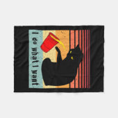 Doe wat ik wil dat het  zwarte kat rode kat grappi fleece deken (Voorkant (Horizontaal))