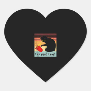Doe wat ik wil dat het zwarte kat rode kat grappi hart sticker