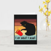 Doe wat ik wil dat het  zwarte kat rode kat grappi kaart (Gele Bloem)