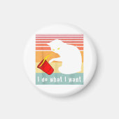 Doe wat ik wil dat het  zwarte kat rode kat grappi magneet (Voorkant)