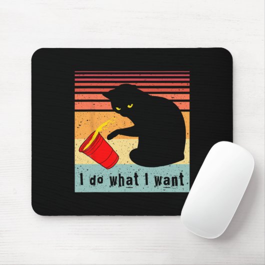 Doe wat ik wil dat het  zwarte kat rode kat grappi muismat (Met muis)