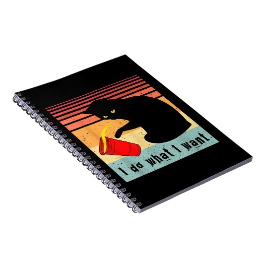 Doe wat ik wil dat het zwarte kat rode kat grappi notitieboek (Rechterzijde)