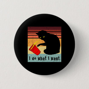 Doe wat ik wil dat het zwarte kat rode kat grappi ronde button 5,7 cm