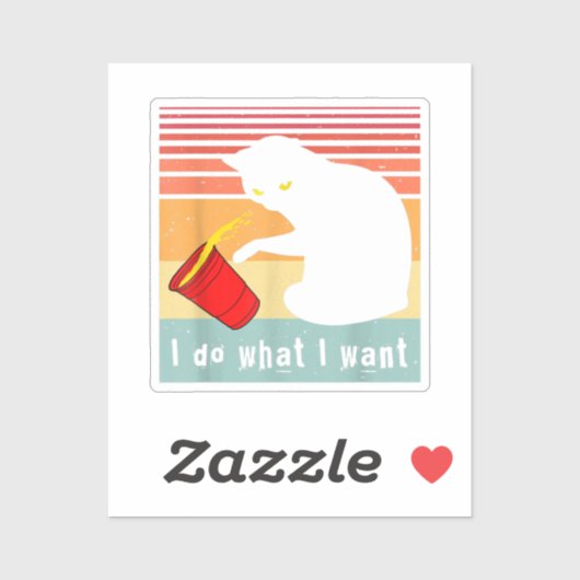 Doe wat ik wil dat het  zwarte kat rode kat grappi sticker (Vel)