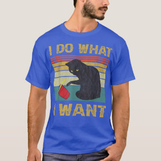 Doe wat ik wil dat het zwarte kat rode kat grappi t-shirt