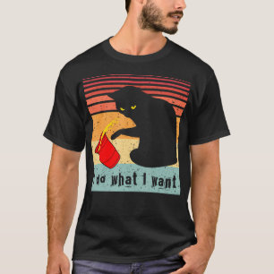 Doe wat ik wil dat het  zwarte kat rode kat grappi t-shirt