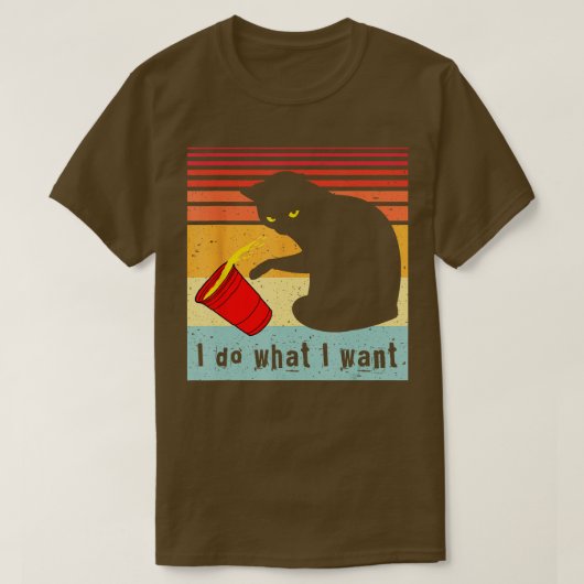 Doe wat ik wil dat het  zwarte kat rode kat grappi t-shirt (Design voorkant)