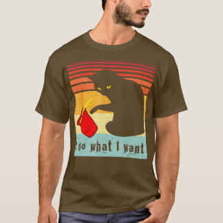 Doe wat ik wil dat het  zwarte kat rode kat grappi t-shirt