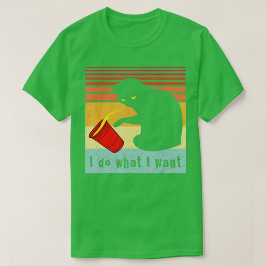 Doe wat ik wil dat het  zwarte kat rode kat grappi t-shirt (Design voorkant)