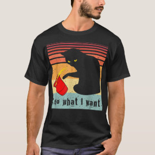 Doe wat ik wil dat het zwarte kat rode kat grappi t-shirt