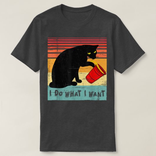 Doe wat ik wil dat ik  zwarte kat mijn grappige ka t-shirt (Design voorkant)