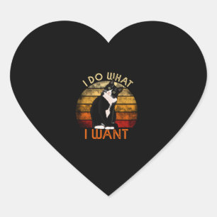 Doe wat ik wil dat Tuxedo Cat Mam Cute Funny Graph Hart Sticker