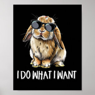 Doe wat ik wil Mini Holland Lop Bunny Rabbit Lover Poster