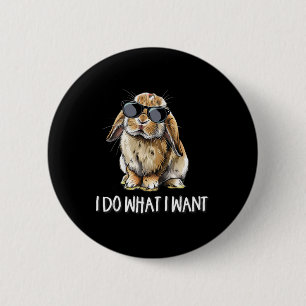 Doe wat ik wil Mini Holland Lop Bunny Rabbit Lover Ronde Button 5,7 Cm