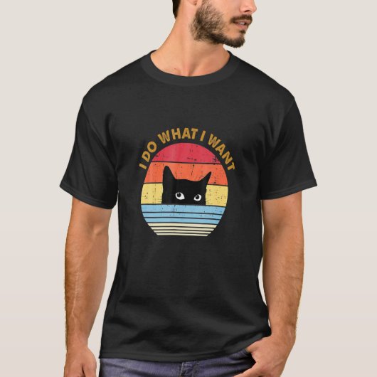 Doe Wat Ik Wil Zwarte Kat T-shirt (Voorkant)