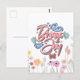 Doe wat je brengt Joy Floral en Butterfly quote Briefkaart