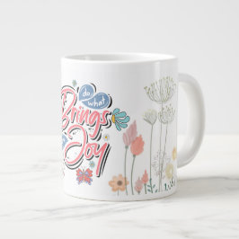 Doe wat je brengt Joy Floral en Butterfly quote Grote Koffiekop