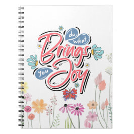 Doe wat je brengt Joy Floral en Butterfly quote Notitieboek