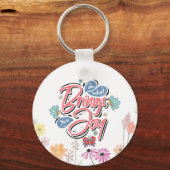 Doe wat je brengt Joy Floral en Butterfly quote Sleutelhanger (Achterkant)