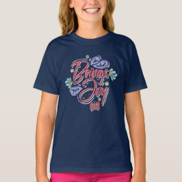 Doe wat je brengt Joy Floral en Butterfly quote T-shirt