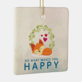 Doe wat je een vrolijke slapende vos met hart maak keramisch ornament (Rechts)