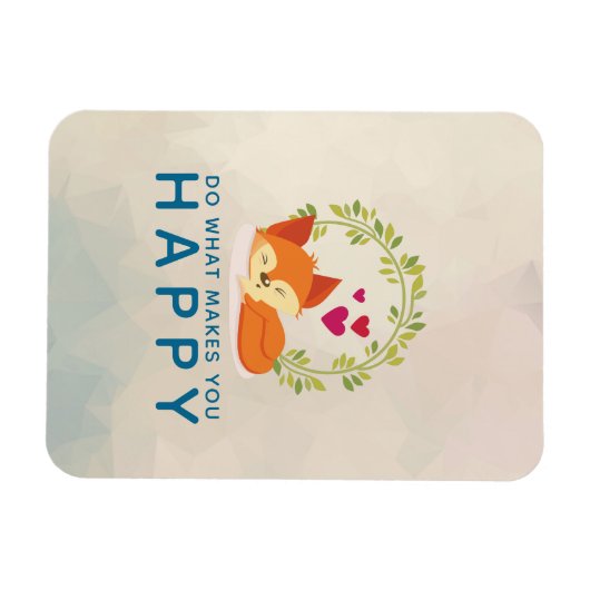 Doe wat je een vrolijke slapende vos met hart maak magneet (Horizontaal)