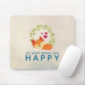 Doe wat je een vrolijke slapende vos met hart maak muismat (Met muis)