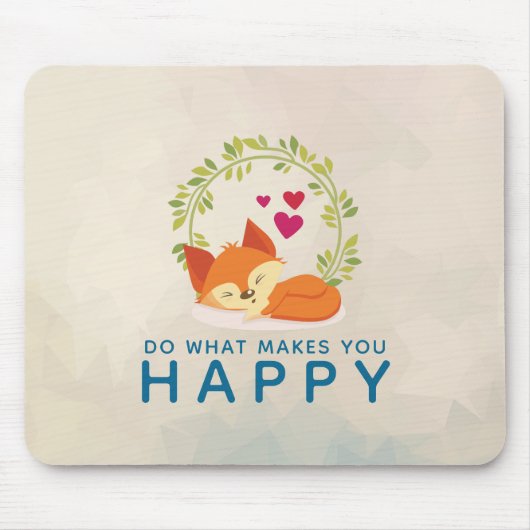Doe wat je een vrolijke slapende vos met hart maak muismat (Voorkant)