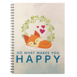 Doe wat je een vrolijke slapende vos met hart maak notitieboek