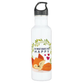 Doe wat je een vrolijke slapende vos met hart maak waterfles 