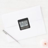 Doe wat je geeft, neem risico's vierkante sticker (Envelop)