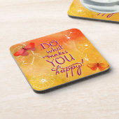 Doe wat je gelukkig maakt bier onderzetter (Linkerzijde)