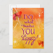 Doe wat je gelukkig maakt briefkaart (Voorkant / Achterkant)