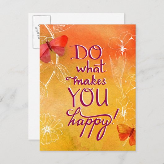 Doe wat je gelukkig maakt briefkaart (Voorkant / Achterkant)
