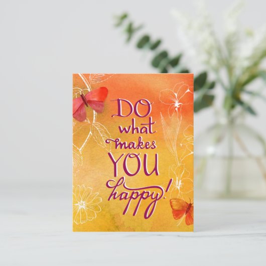 Doe wat je gelukkig maakt briefkaart (Staand voorkant)