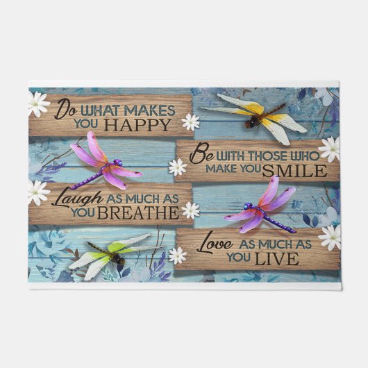 Doe wat je gelukkig maakt met die glimlach deurmat (Voorkant)