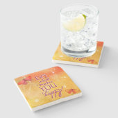 Doe wat je gelukkig maakt stenen onderzetter (Zijkant)